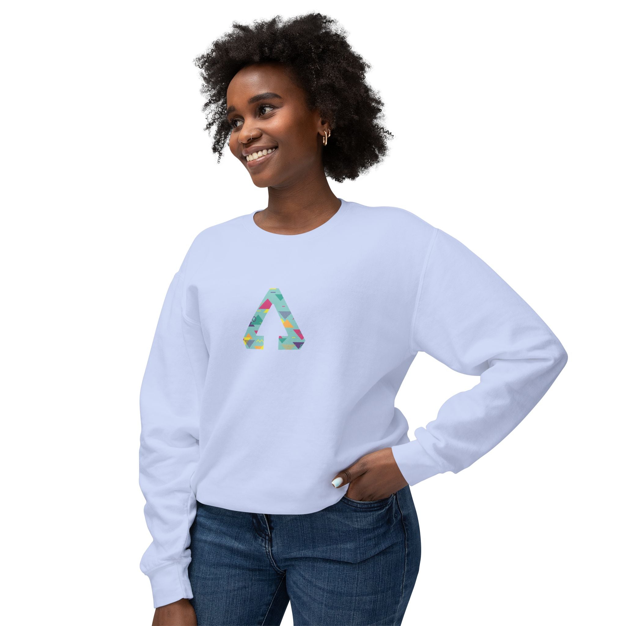 90s Vibes Triangle Bright Crewneck Sweatshirt