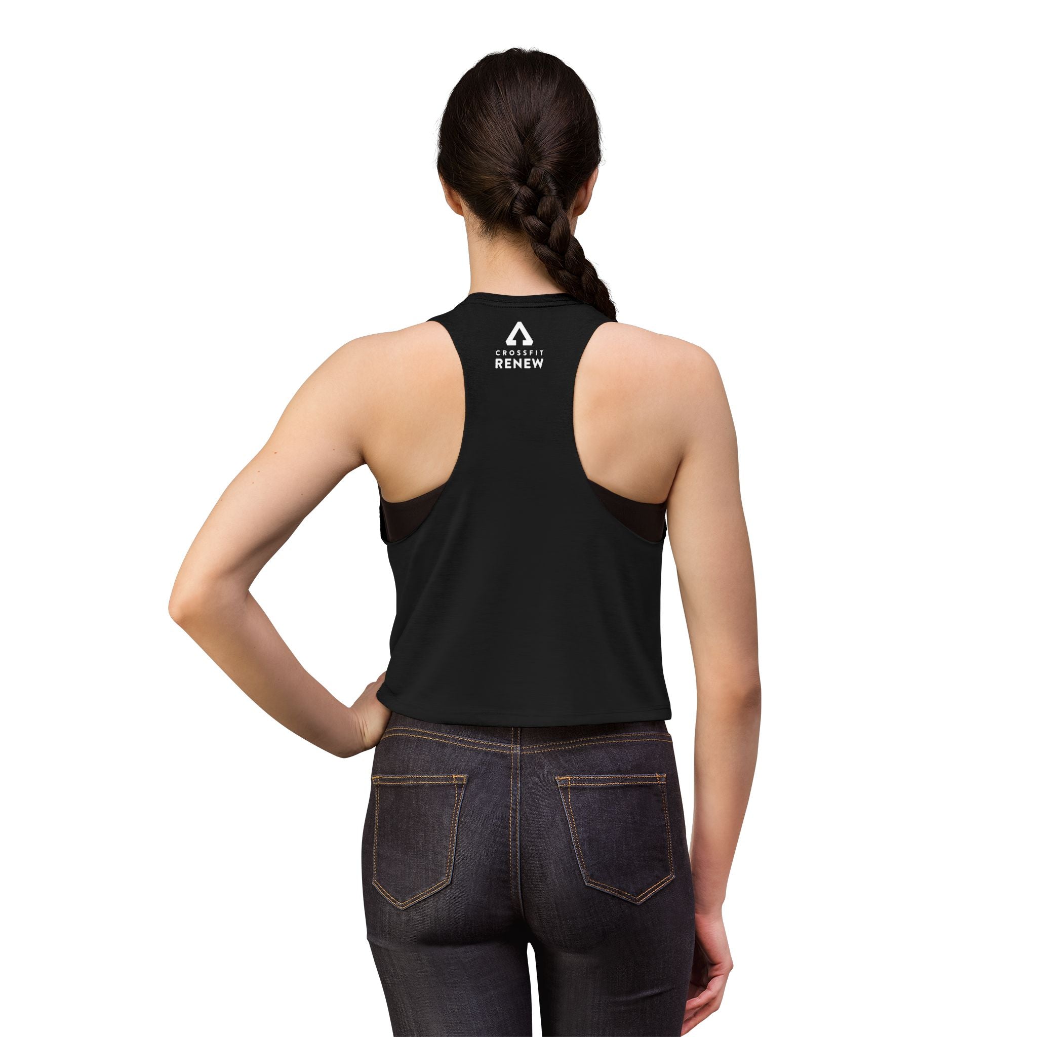 Crop Top — Neon "Everyone and Everyone for Anyone" Graphic Active Tank
