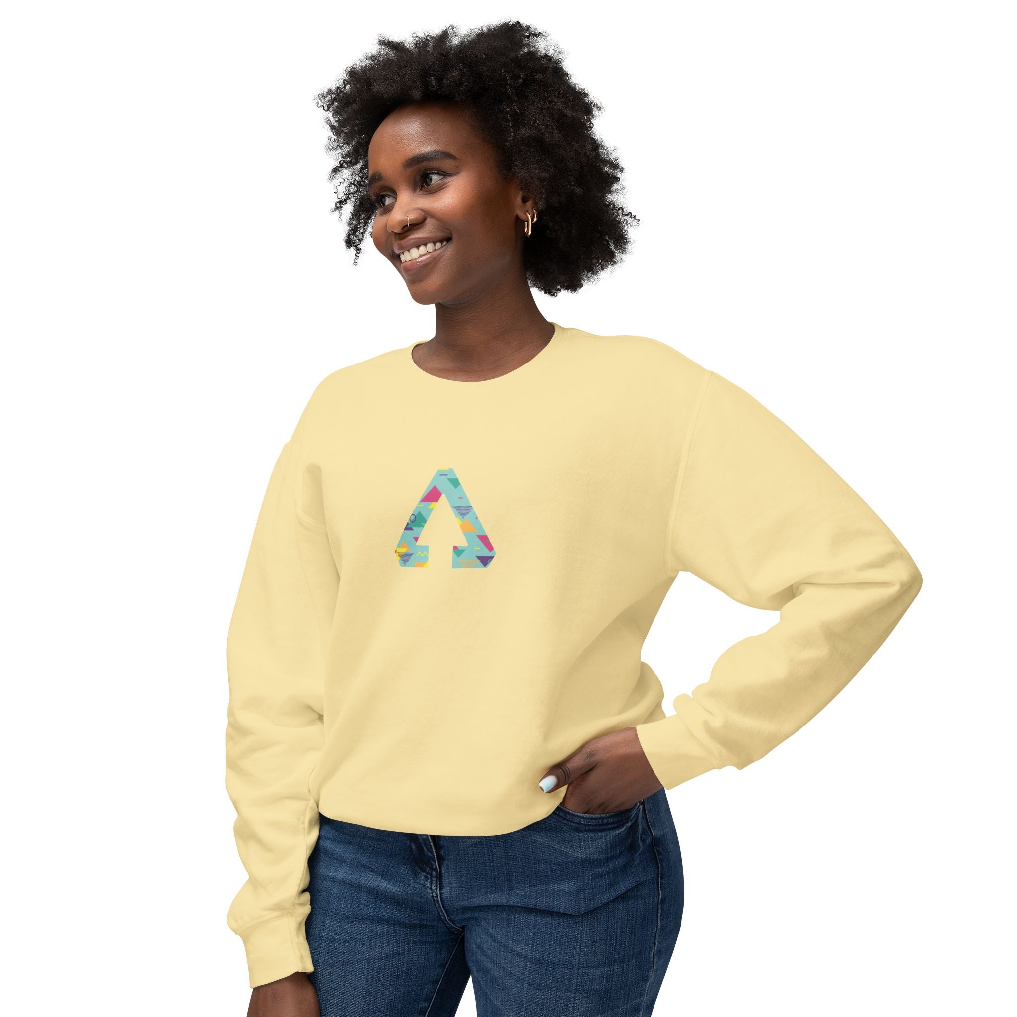 90s Vibes Triangle Bright Crewneck Sweatshirt