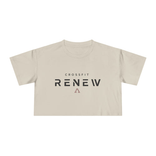 Built by Becky Women's Crop Tee — 'Renew' Logo Fitness Top