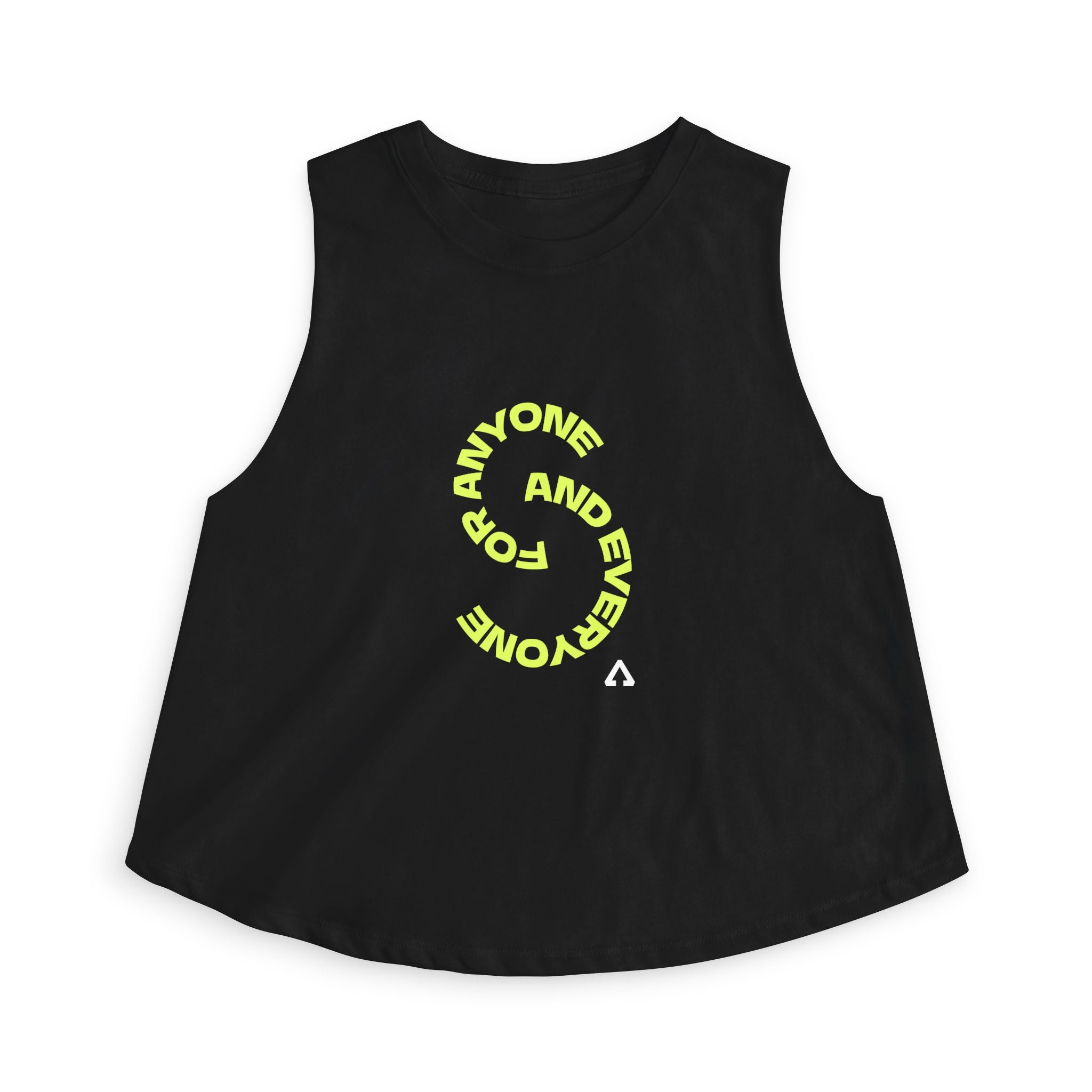 Crop Top — Neon "Everyone and Everyone for Anyone" Graphic Active Tank
