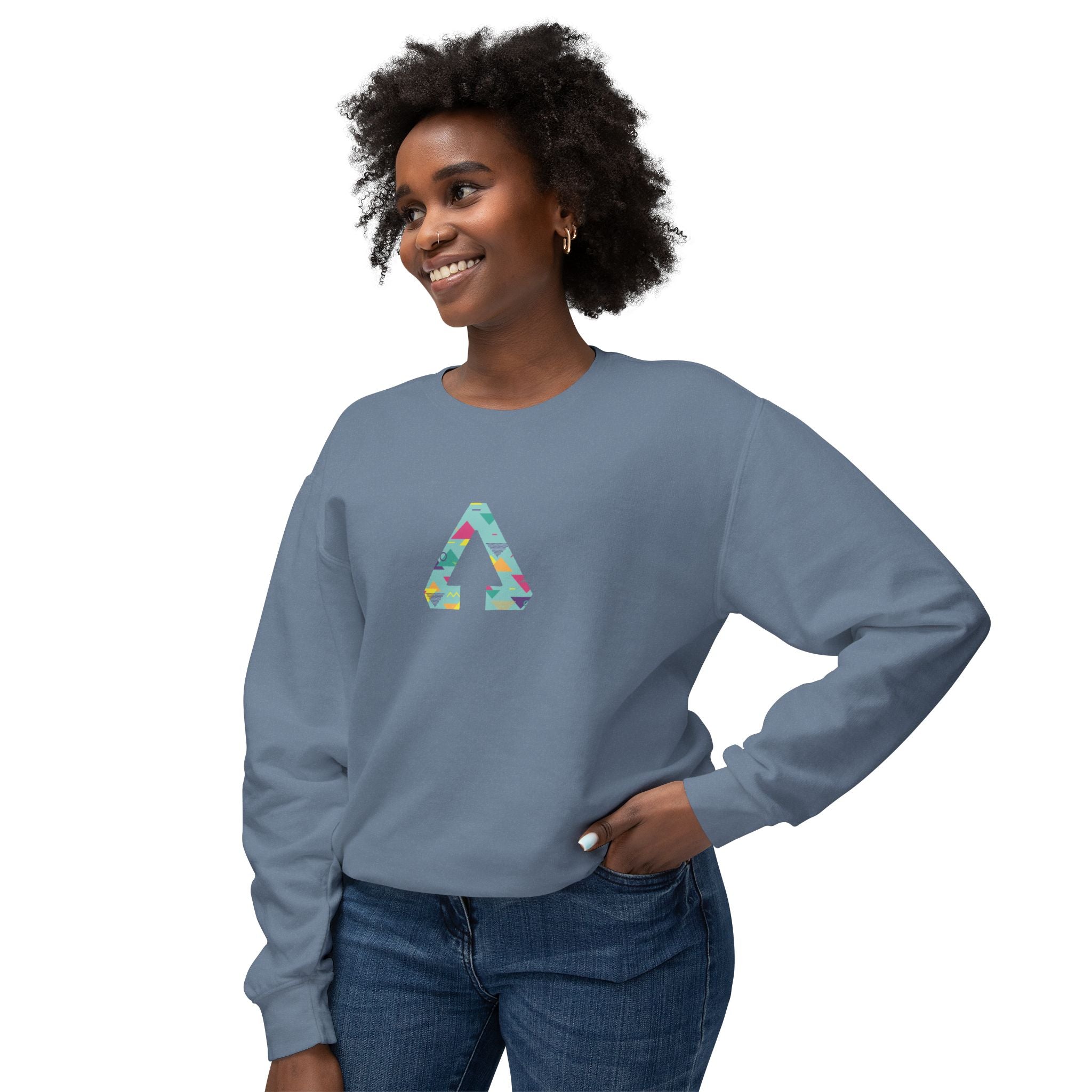 90s Vibes Triangle Bright Crewneck Sweatshirt