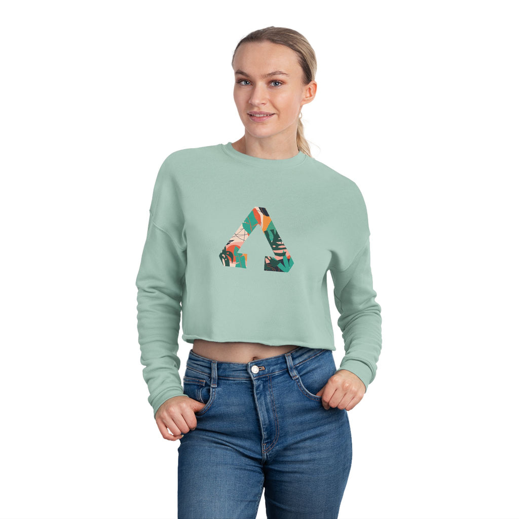 Floral Triangle Cropped Sweatshirt