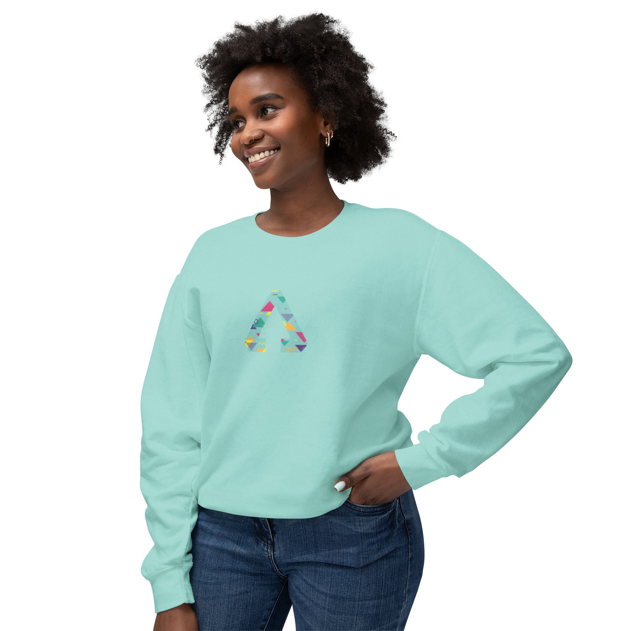 90s Vibes Triangle Bright Crewneck Sweatshirt