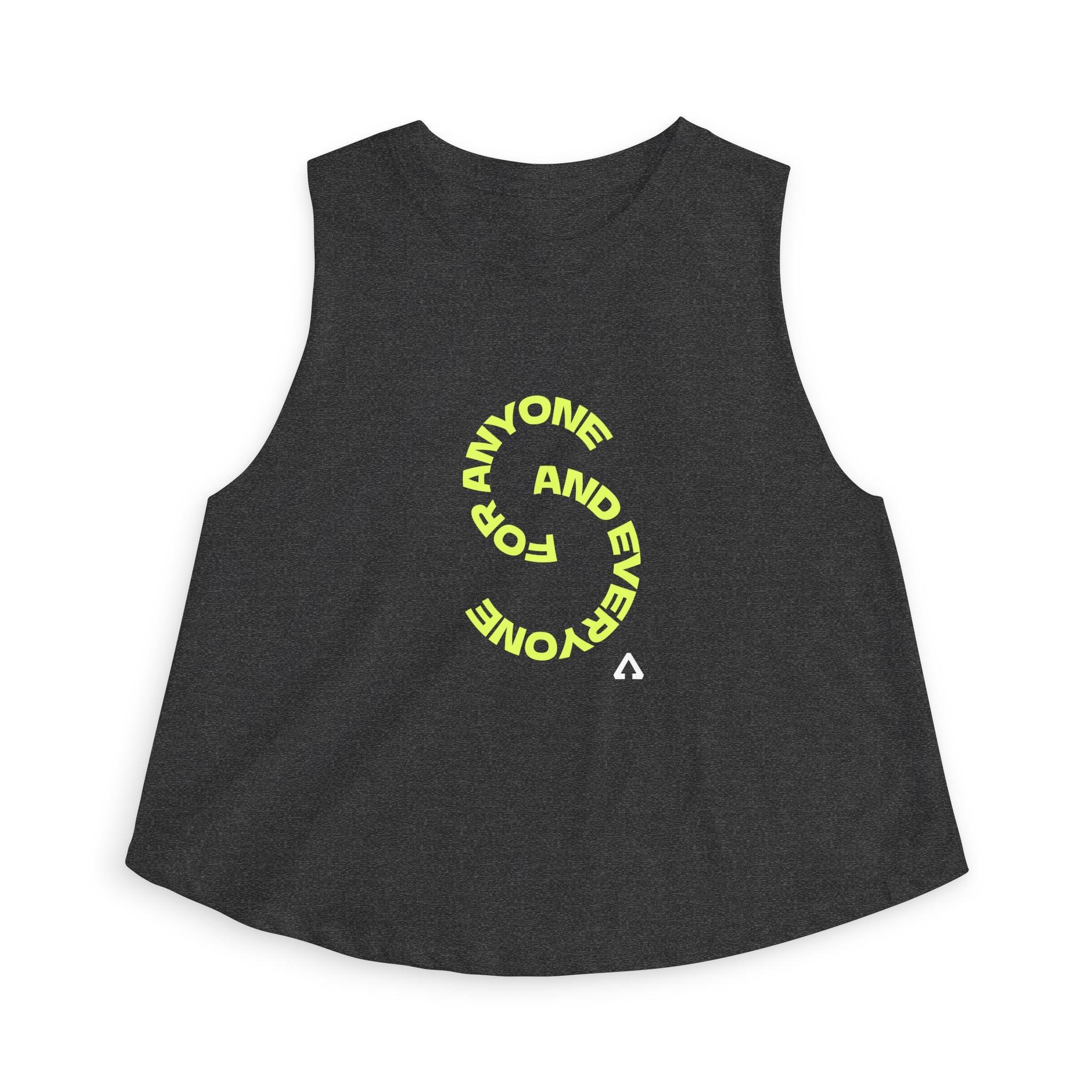 Crop Top — Neon "Everyone and Everyone for Anyone" Graphic Active Tank