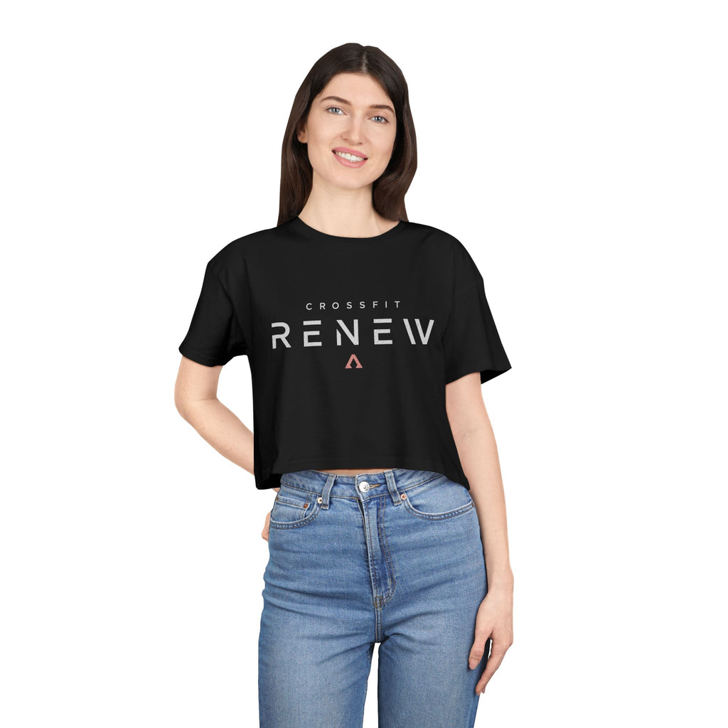 Built by Becky Women's Crop Tee — 'Renew' Logo Fitness Top