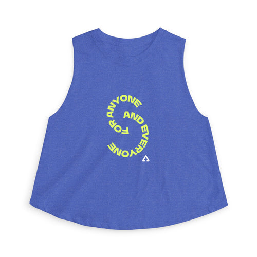 Crop Top — Neon "Everyone and Everyone for Anyone" Graphic Active Tank