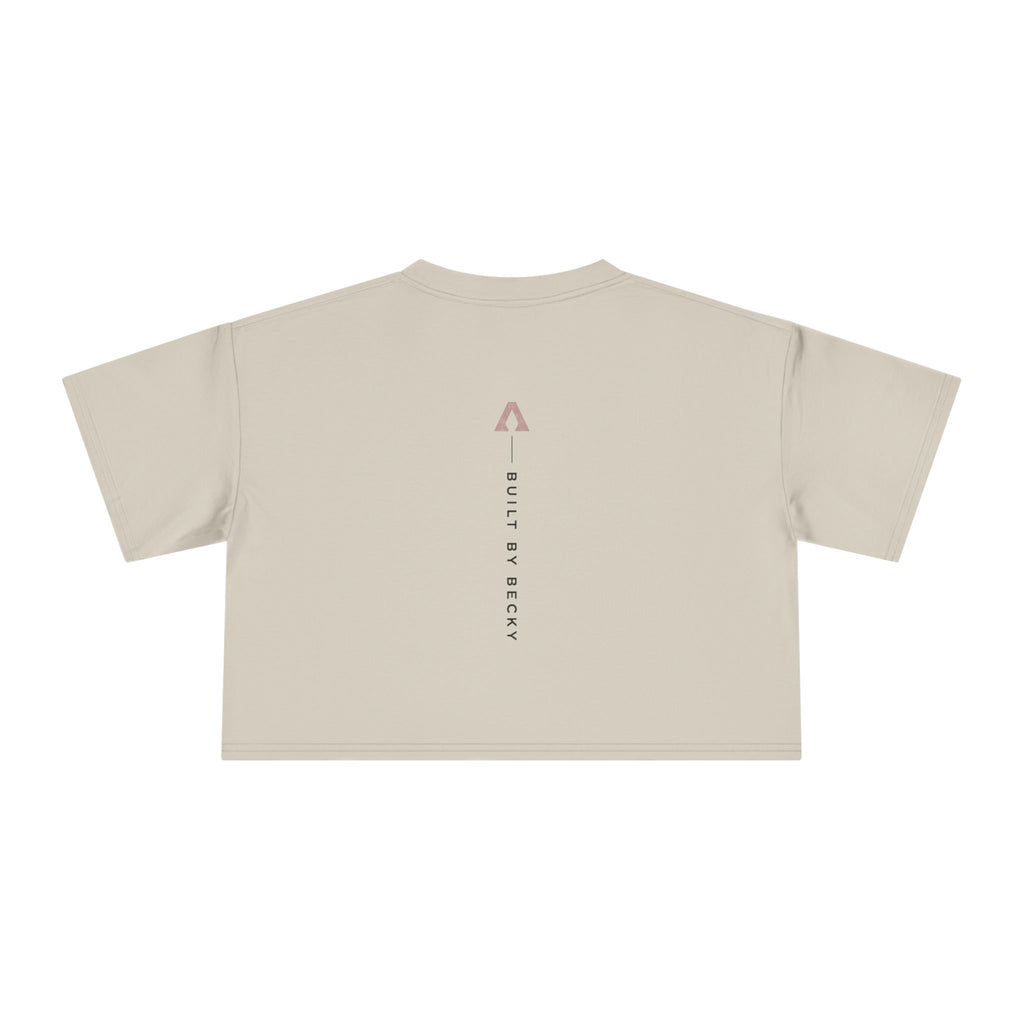 Built by Becky Women's Crop Tee — 'Renew' Logo Fitness Top